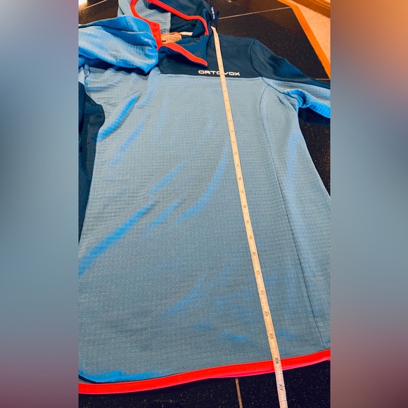 Ortovox  women Light Grid 1/4 Snap Hooded Pullover/blue/SZ. Large - Picture 15 of 16